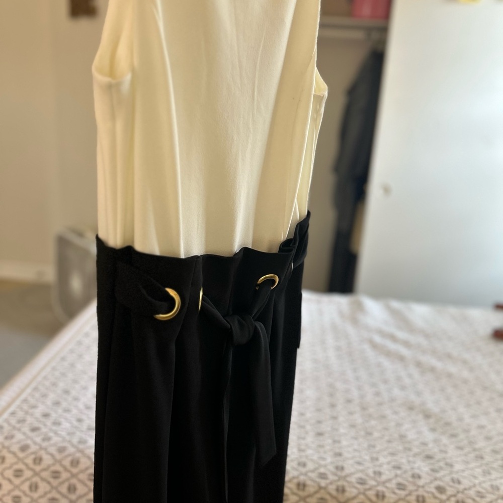 NWT Cream and Black Sleeveless Jumpsuit